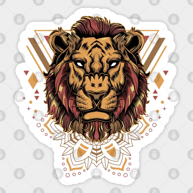 cool lion geometric face Sticker by Mako Design 